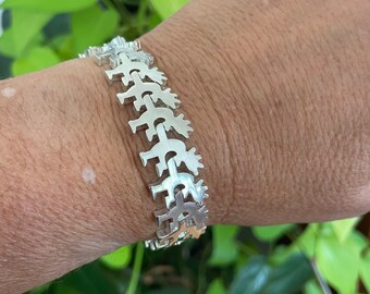 Sterling Silver Bracelet KOKOPELLI Taxco Mexican Link Vintage