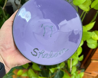 Mid Century Bowl PURPLE Enamel Copper- MCM Decor SHALOM