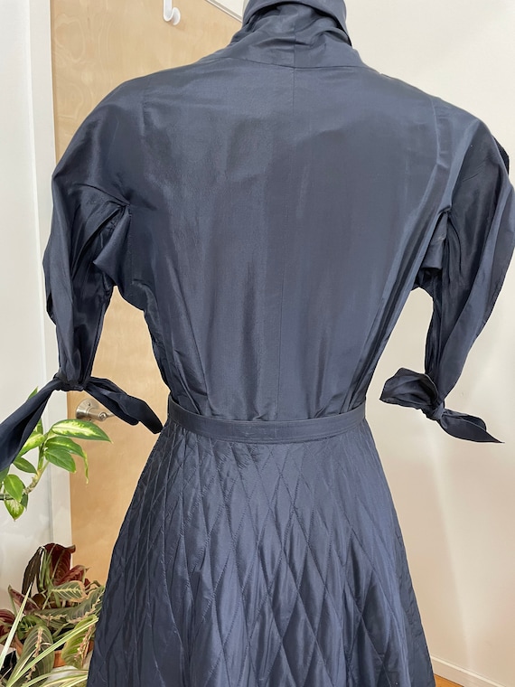 1950s Varden Navy Blue Dress - Fit & Flare - Quil… - image 10