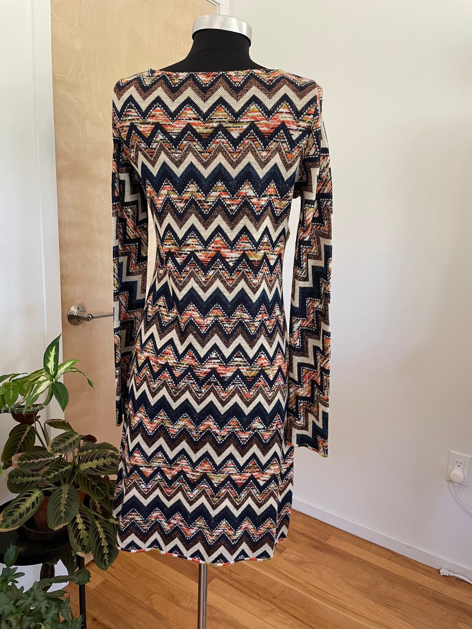 Missoni Knit Dress Long Sleeve Missoni 1990s KNIT Zig Zag Etsy