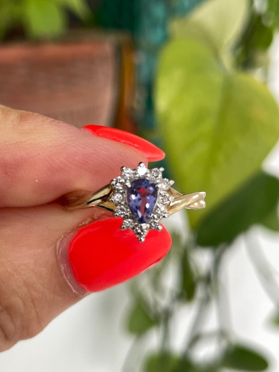 amethyst engagement ring 14k Gem