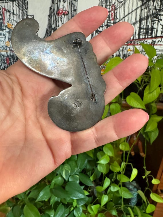 Sterling Silver Amethyst Cornucopia Brooch Pin TA… - image 4