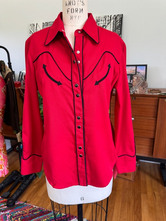 Scully Western Shirt Vintage 80s / 90s Unisex Red / Black - Etsy 