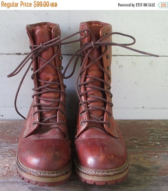 Leather Boots. Worn Loved. Made IN USA. Work boots. Logger Etsy