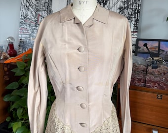 Vintage Dress Fit and Flare 1950s-60s Soutache Werle Beverly Hills  Read Listing
