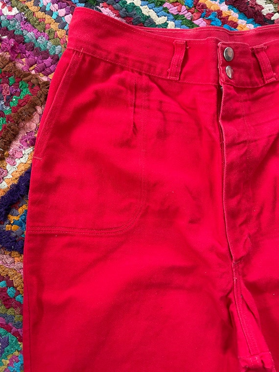 1960S Red Wrangler Wide Bell bottom Jeans - Dunga… - image 4