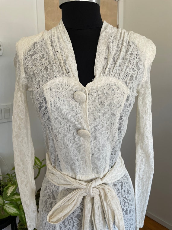 1930s Wedding Dress- Lace Gown XS - Bridal Gown -… - image 2