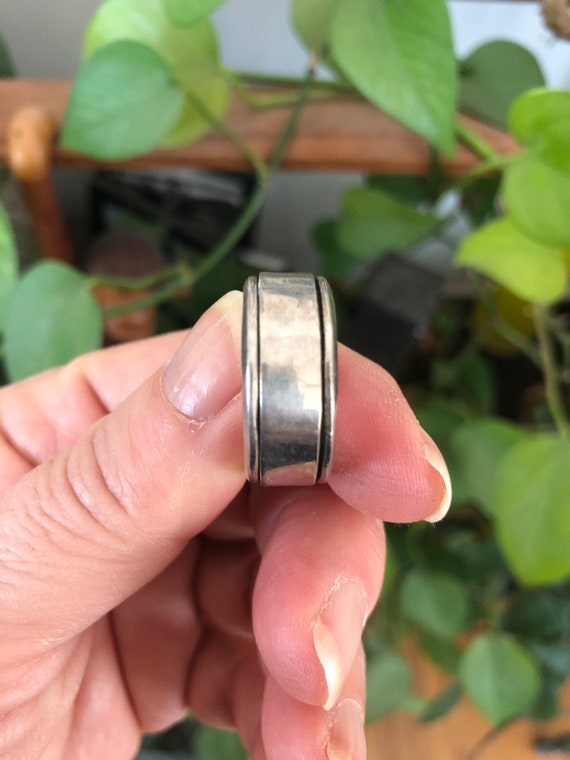 Sterling silver Spinner Ring 11.25 Vintage - image 2