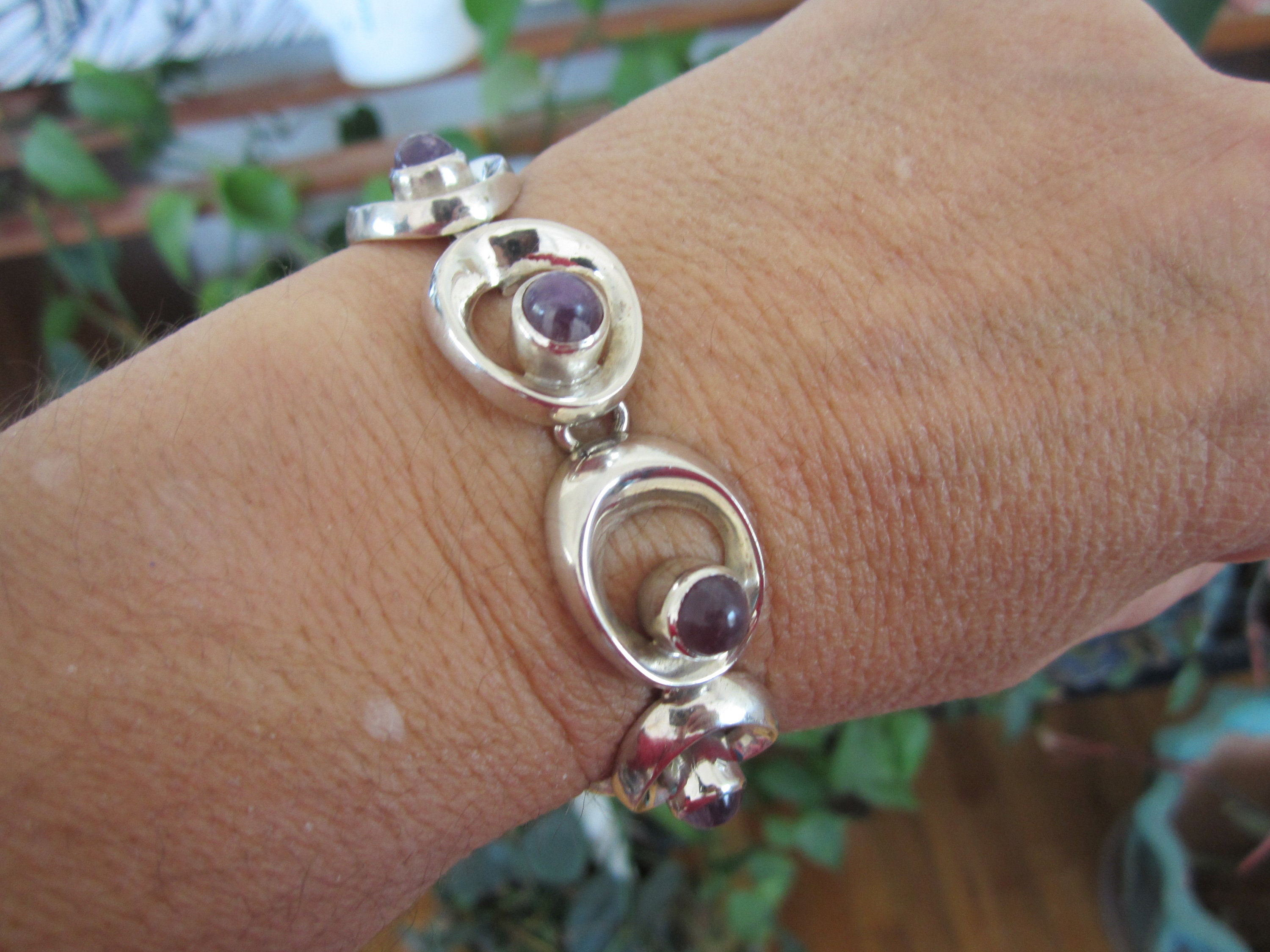 Sterling SIlver amethyst Bracelet | Etsy