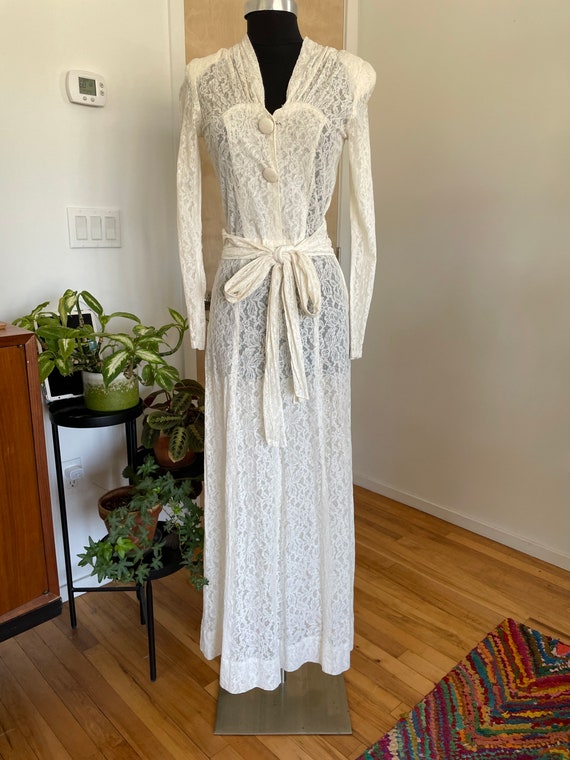 1930s Wedding Dress- Lace Gown XS - Bridal Gown -… - image 1