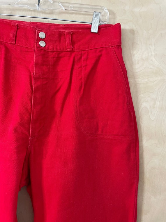 1960S Red Wrangler Wide Bell bottom Jeans - Dunga… - image 2