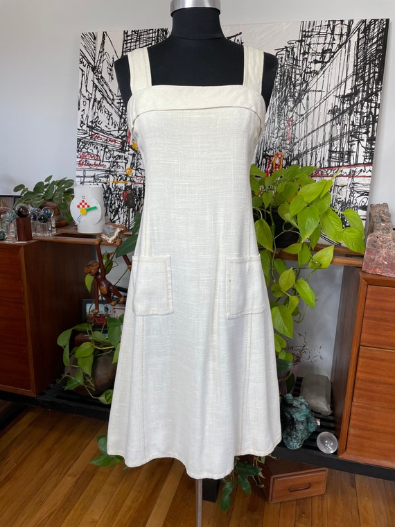 1960s Off White Vintage Dress Summer Spring - Beig