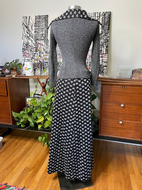 Vintage 1970s Maxi Skirt Set - Lurex Heart - Made… - image 9