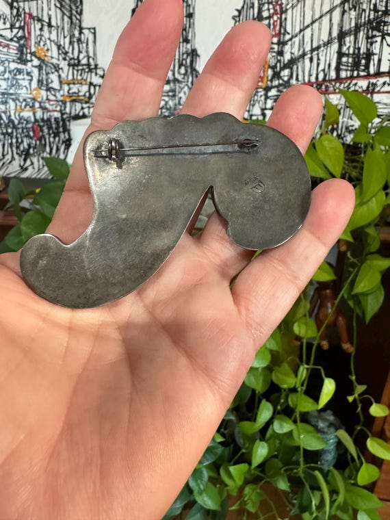 Sterling Silver Amethyst Cornucopia Brooch Pin TA… - image 5