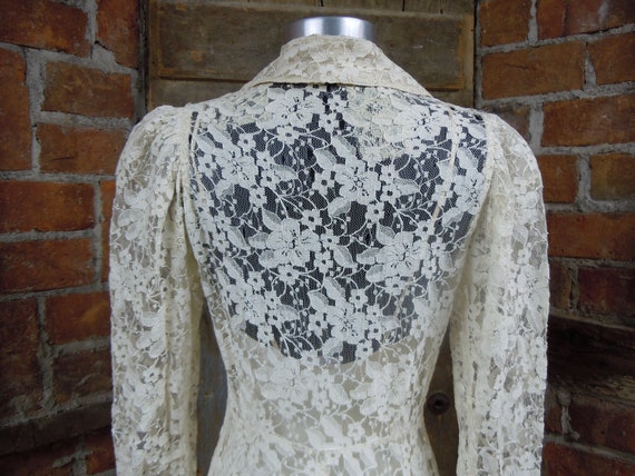 1930s Wedding Gown  Lace Wedding  Dress  Button -… - image 6