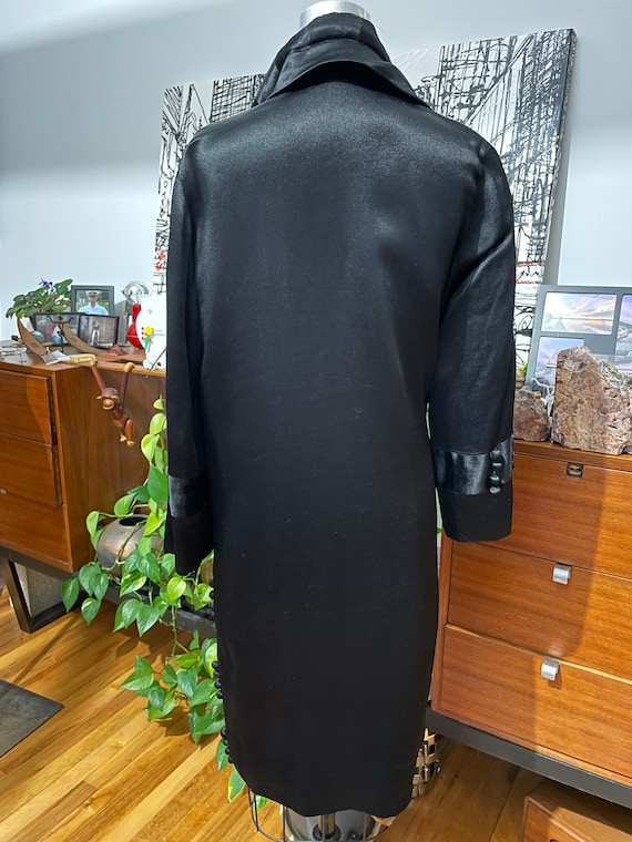 1920s Silk duster Black on Black Antique Coat - image 6