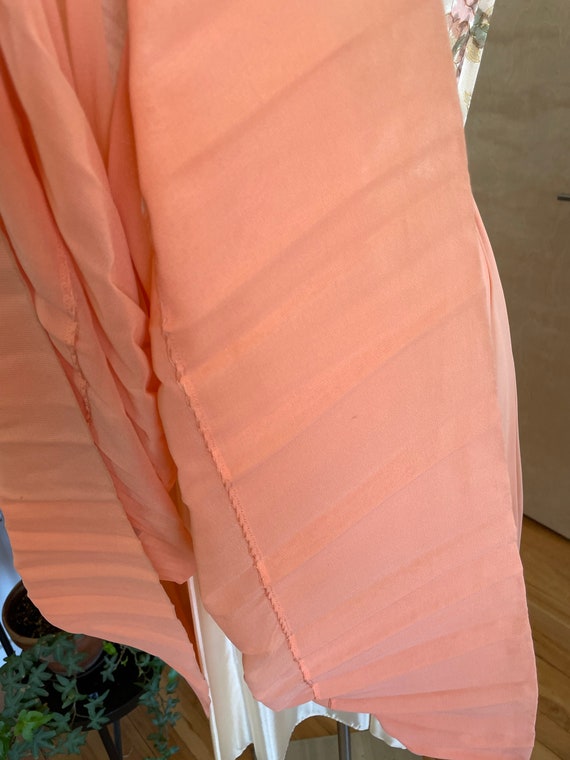 1950's 1960's Dress / Peach Chiffon Prom Dress / … - image 8