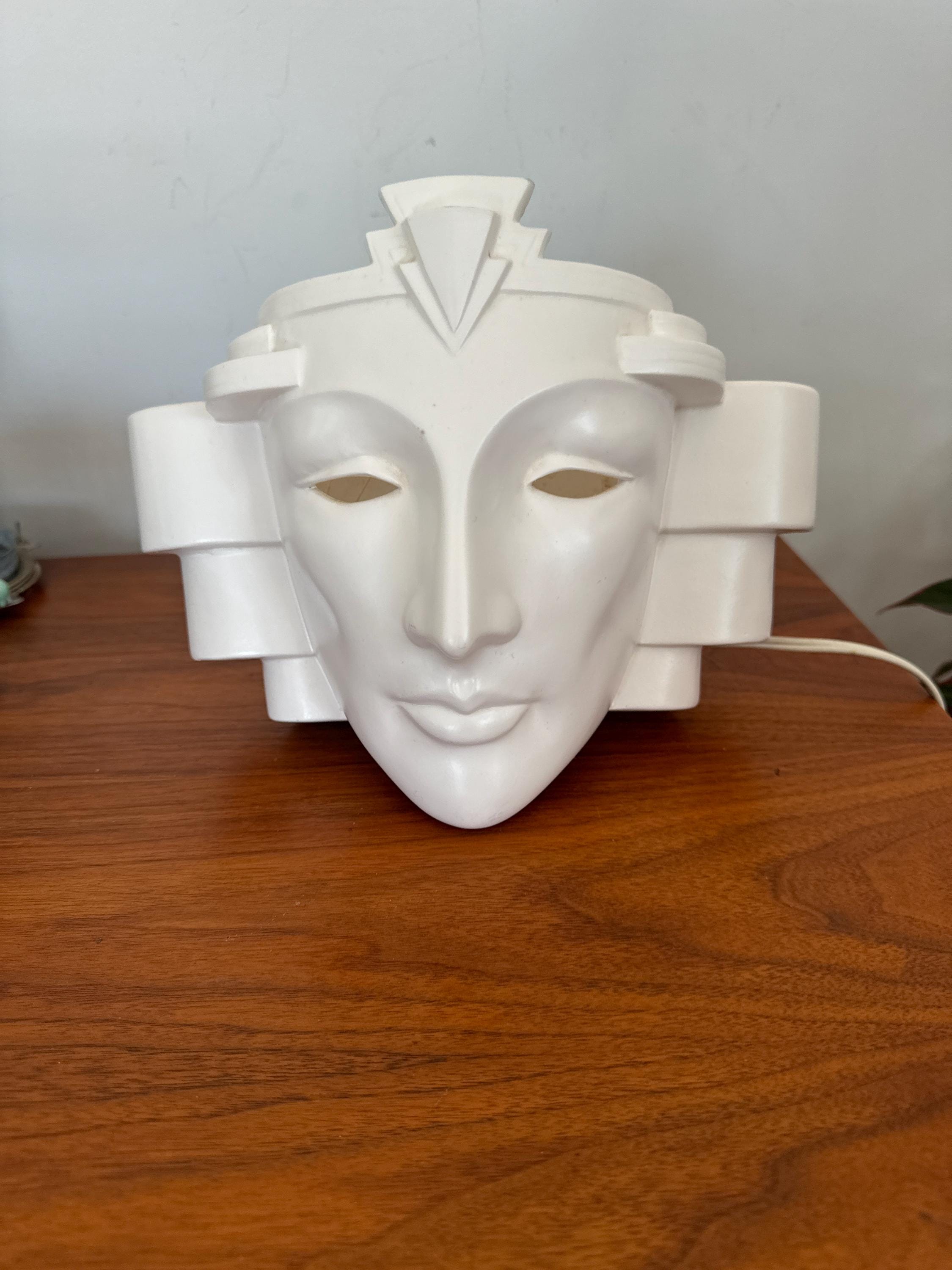 Vandor Pelzman Face Lamp Wall Sconce Ceramic Porcelain Mask 1980's