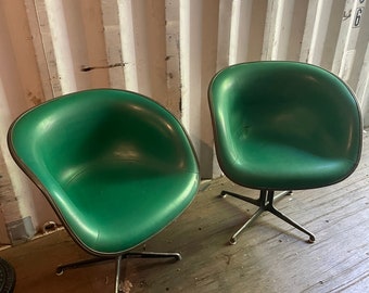 PICK UP ONLY Eames for Herman Miller La Fonda Chairs  Mid Century Modern  (2) Pair Green