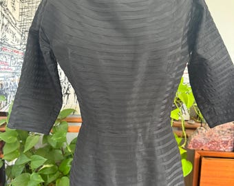 Black fishtail Dress 1950s Vintage Ben Reig
