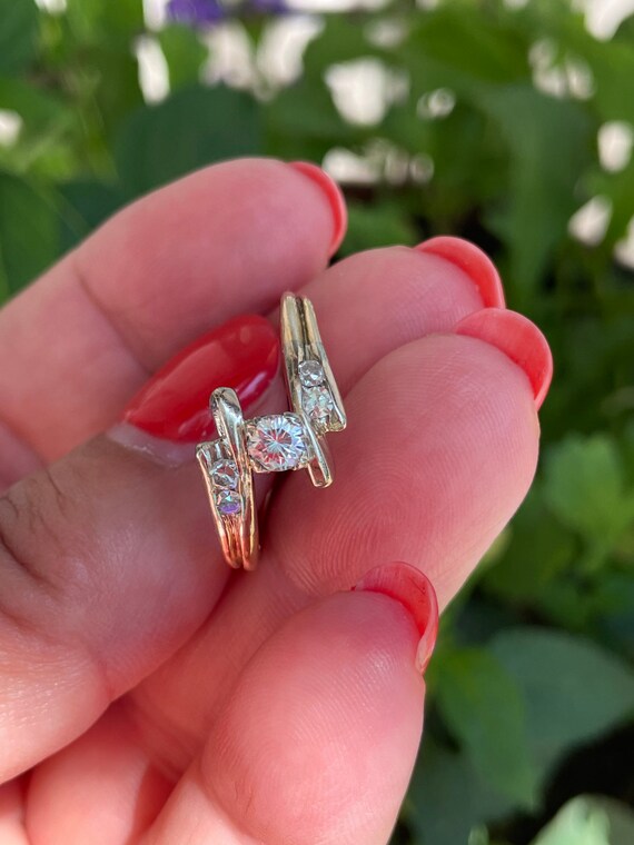 14K Gold Diamond Engagement Ring Promise Ring Byp… Gem