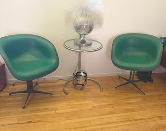 La Fonda Chairs Eames for Herman Miller  Mid Century Modern  (2) Pair Green PICK UP ONLY Read listing