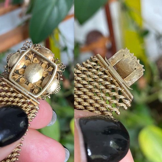 14K Gold Bracelet Amethyst, Peridot Victorian 190… - image 8