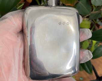 Sterling Silver Flask 5oz English Hallmark Vintage -Antique