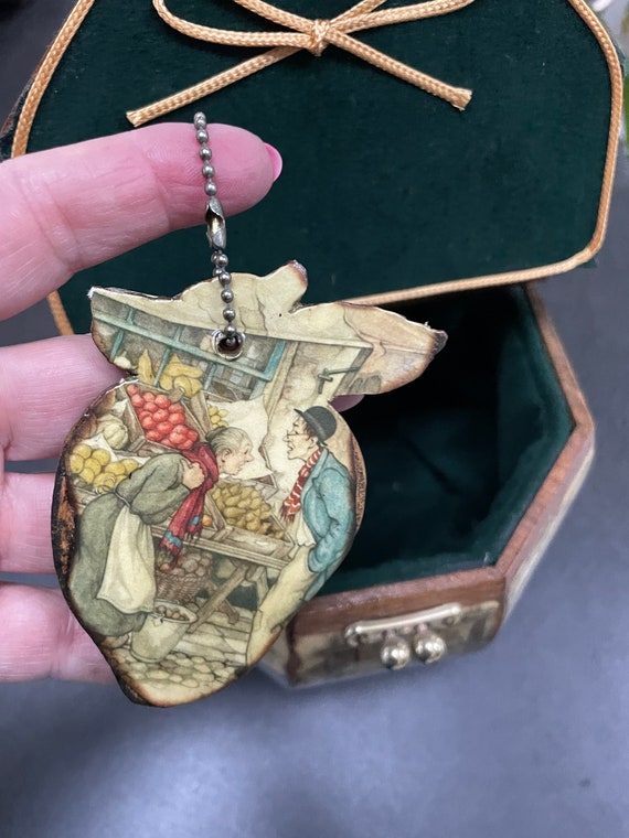 Anton Pieck Decoupage Bakelite Top Handle Purse Hand … Gem