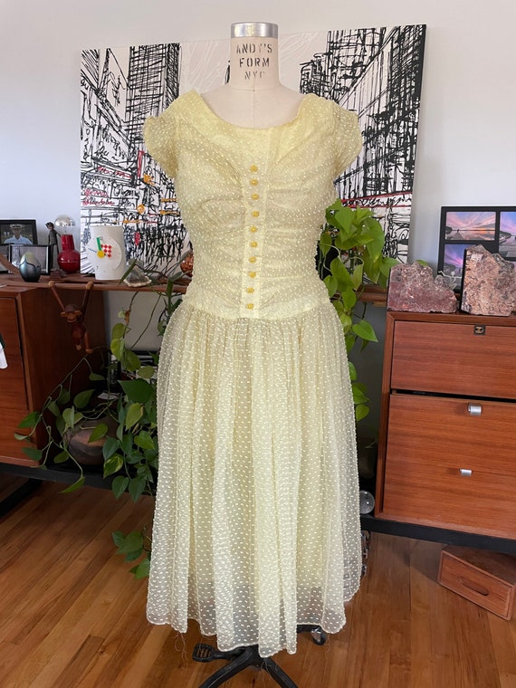Casero & Associates Swiss Dot Bicolor Dress