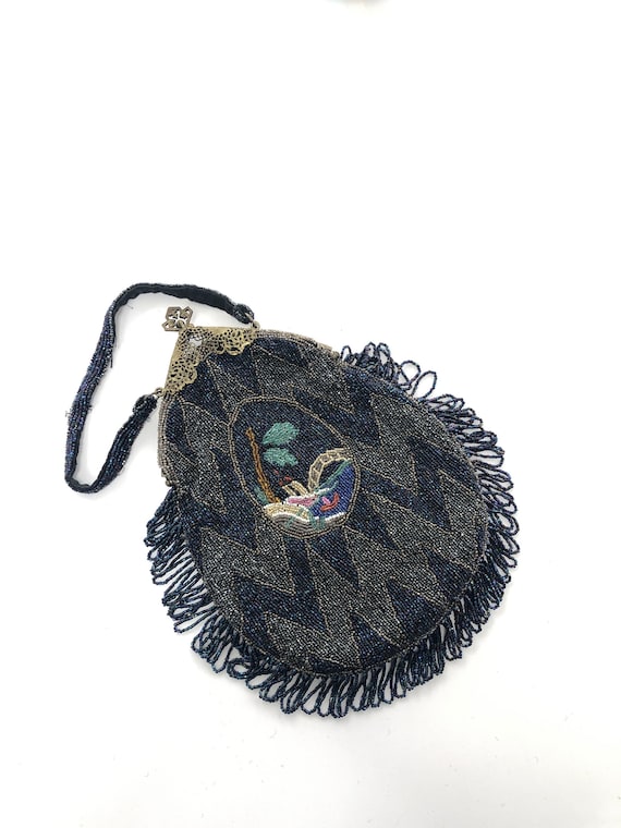 Beaded Flapper Hand bag Art Nouveau Art Deco Era V