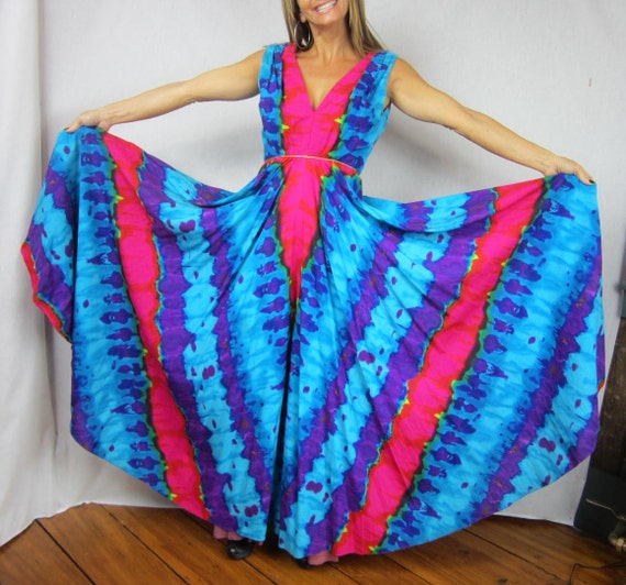 1970's Palazzo Pants . Tie Dye Hippie BOHO Pants .