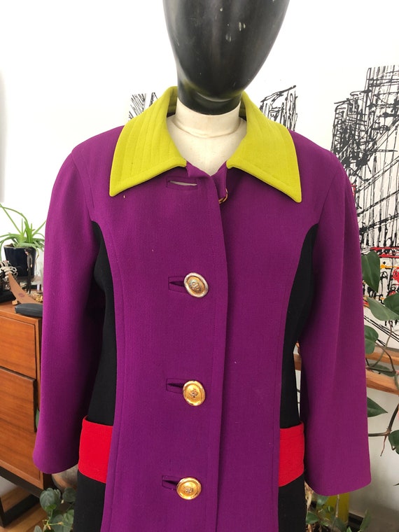 Christian Lacroix  Jacket  Coat  Colorblock  Purp… - image 8