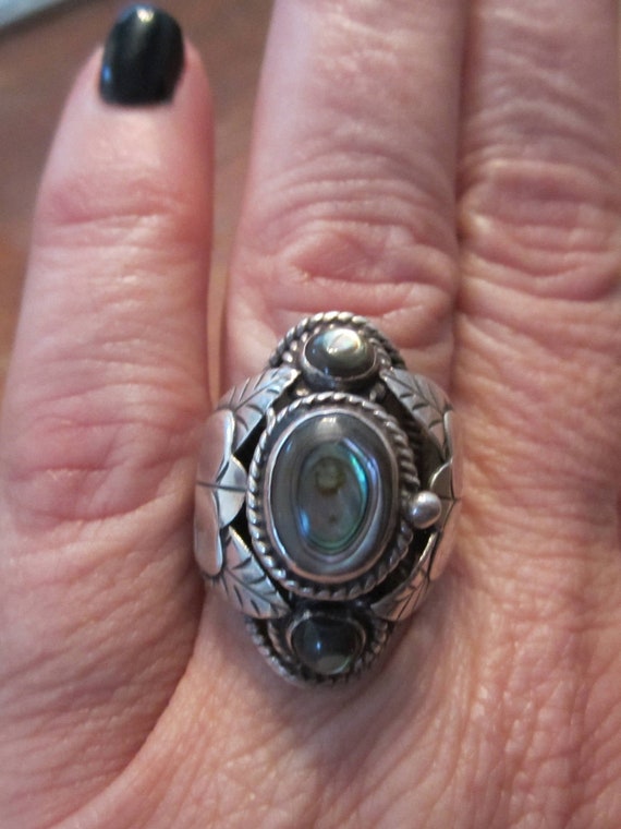 Sterling Silver Poison Ring Adjustable size Taxco… - image 2