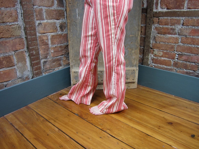 red and white striped bell bottoms
