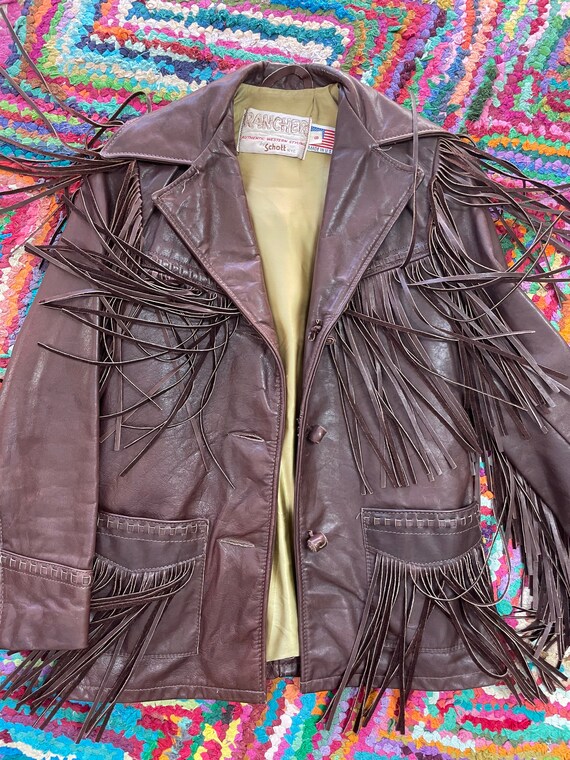 SCHOTT RANCHER Western Fringe Biker Jacket 1960s Brown Leather - Etsy