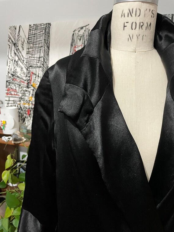 1920s Silk duster Black on Black Antique Coat - image 2