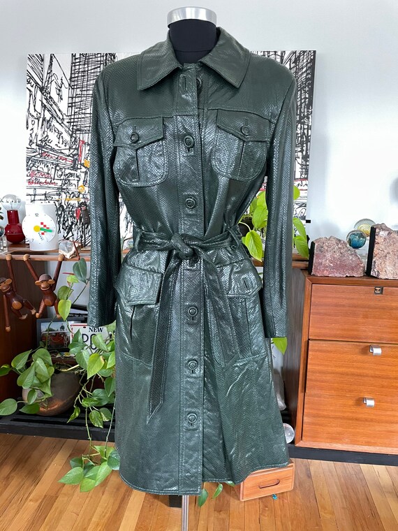 Alberta Ferretti leather jacket vintage trench -Sn