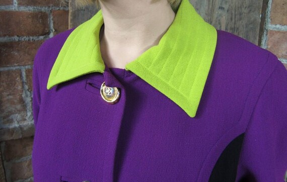 Christian Lacroix  Jacket  Coat  Colorblock  Purp… - image 3