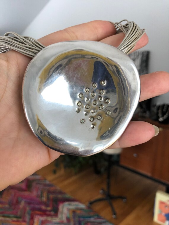 Sterling Silver Statement Necklace 1980s
