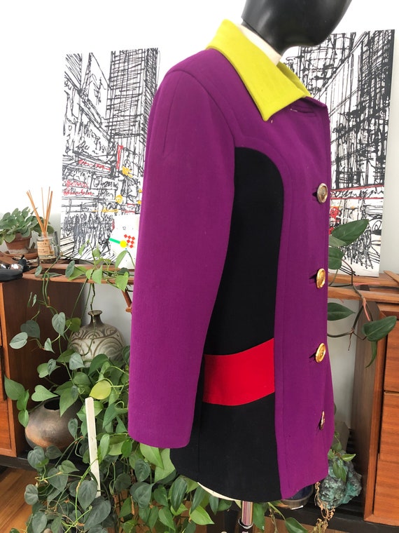 Christian Lacroix  Jacket  Coat  Colorblock  Purp… - image 10