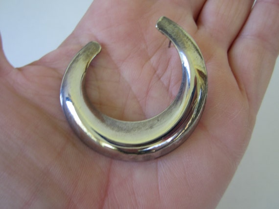 Vintage Silver Earrings. Large Circular. Crescent… - image 4