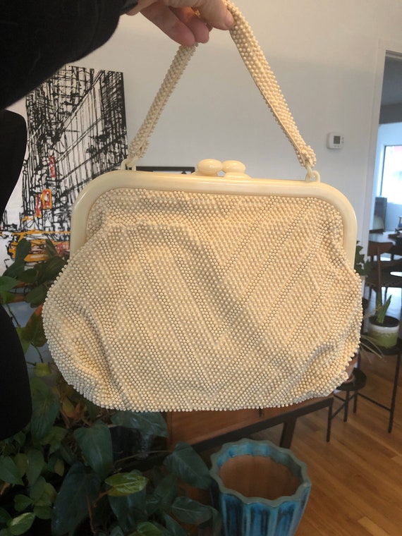 On Sale Vintage 1960s Marchioness Bead Large Purse