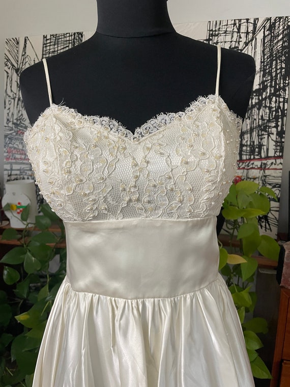 Wedding Dress Vintage Tea Length Bride -Rhinestone