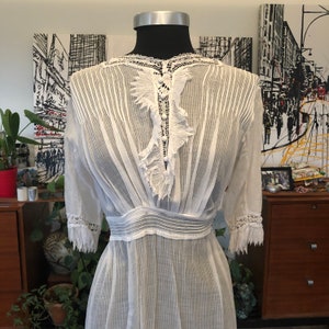 Victorian Tea Dress/ Antique Edwardian Gown Dress/ Embroidered / Turn of the century Garden Wedding image 1