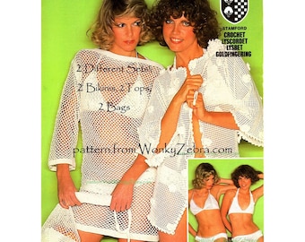 vintage Crochet Pattern PDF 137 Bikinis résille de WonkyZebra