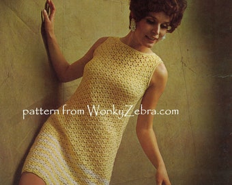 Robe au crochet sans manches vintage Crochet Pattern PDF 853 de WonkyZebra