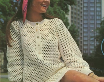 Vintage Crochet Dress Pattern 116 PDF Hilton Dress from WonkyZebra