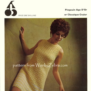 Sleeveless Crochet Dress Vintage Crocheting Pattern PDF 853 from WonkyZebra image 2