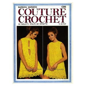 Vintage Dress with Front or Back Opening reversible dress Barbara WarnerC85 Crochet Pattern PDF 475 from WonkyZebra